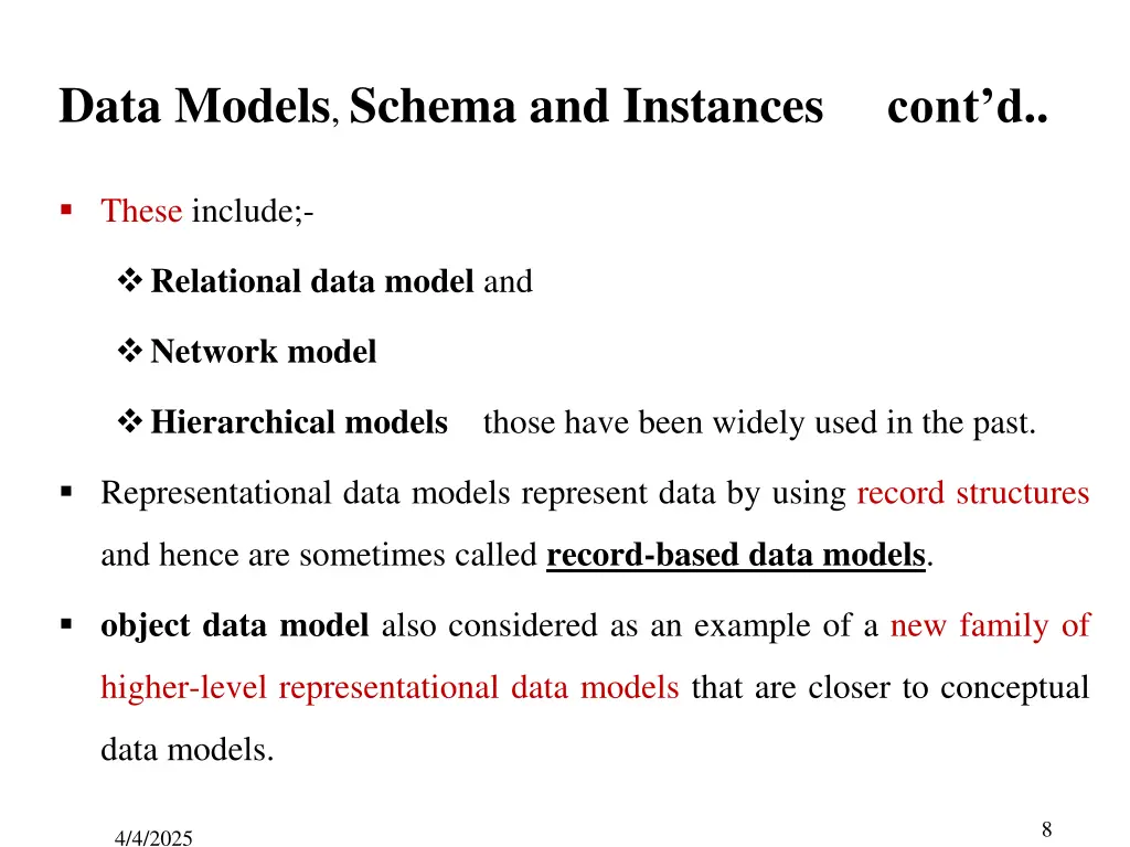 data models schema and instances cont d 3