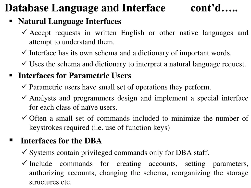 database language and interface cont d natural