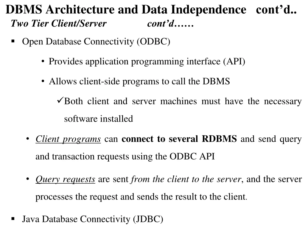 dbms architecture and data independence cont d 5