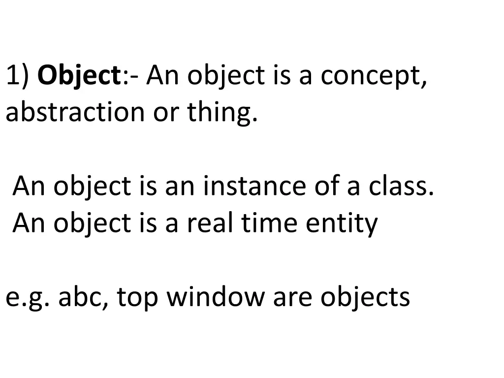1 object an object is a concept abstraction