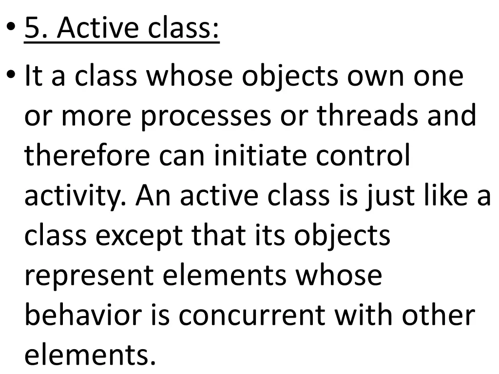 5 active class it a class whose objects