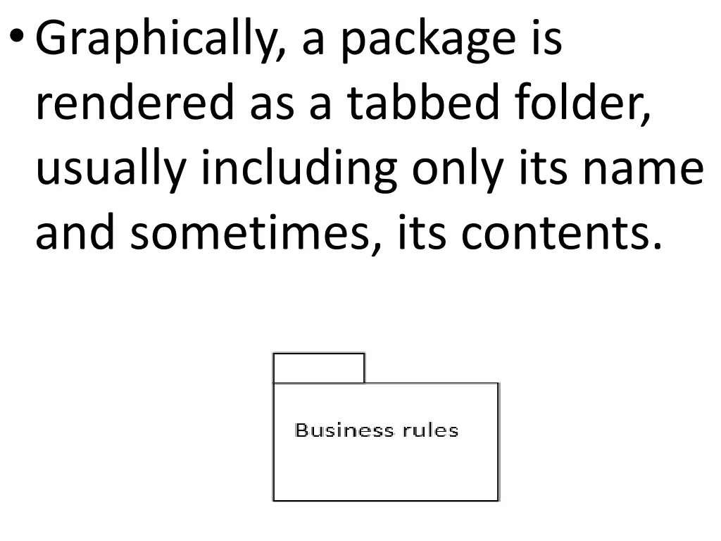 graphically a package is rendered as a tabbed