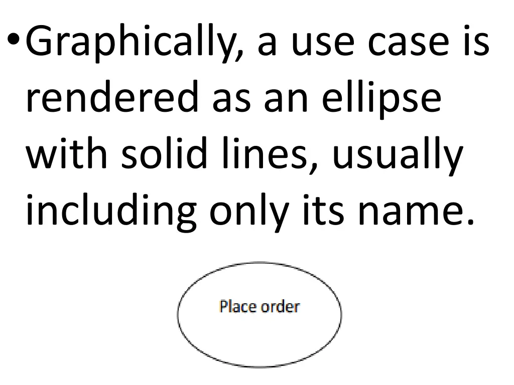 graphically a use case is rendered as an ellipse