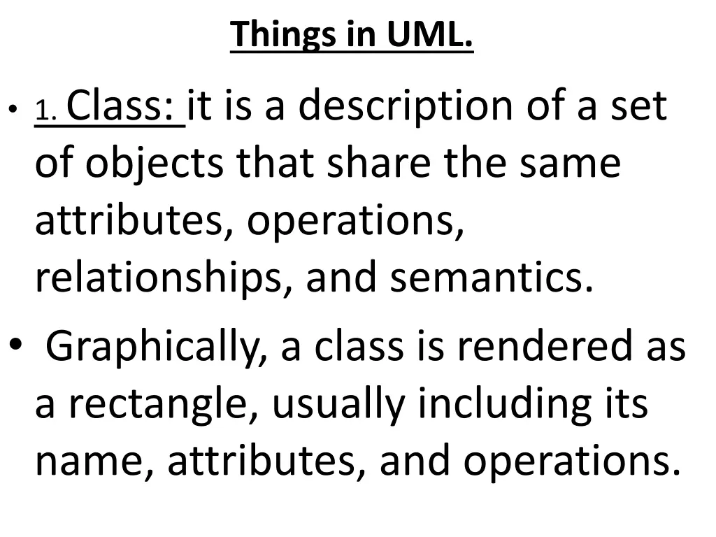 things in uml