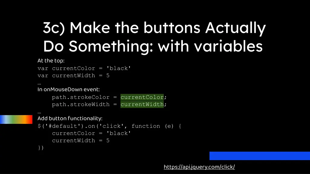 3c make the buttons actually do something with 1