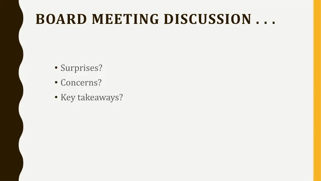 board meeting discussion