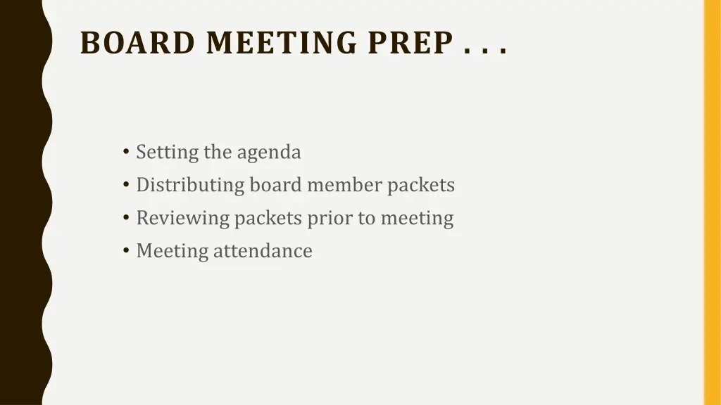 board meeting prep