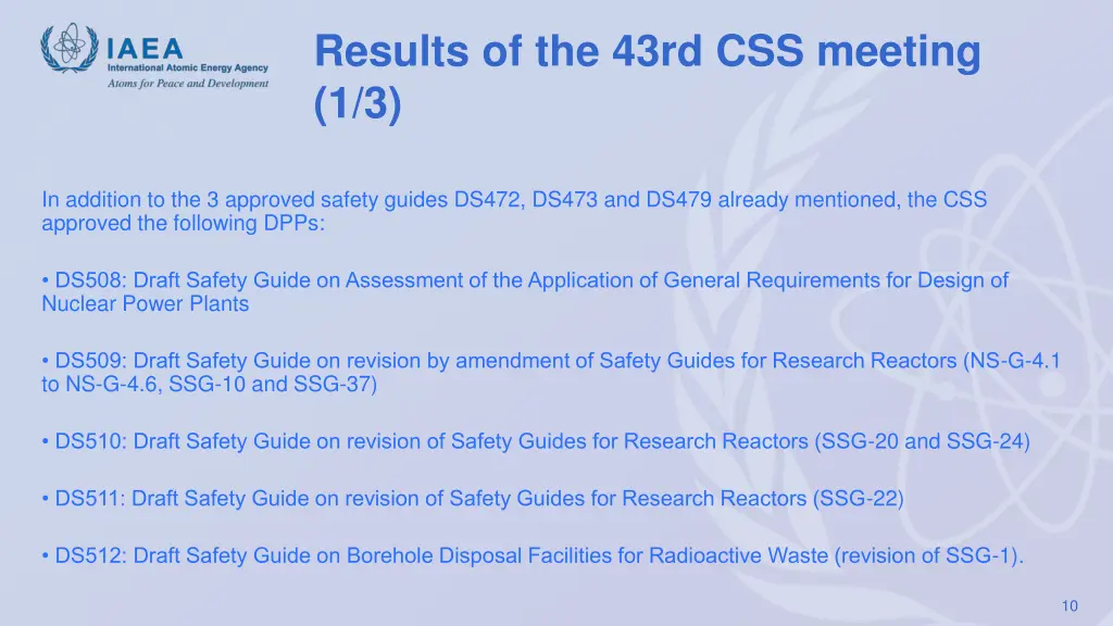 results of the 43rd css meeting 1 3