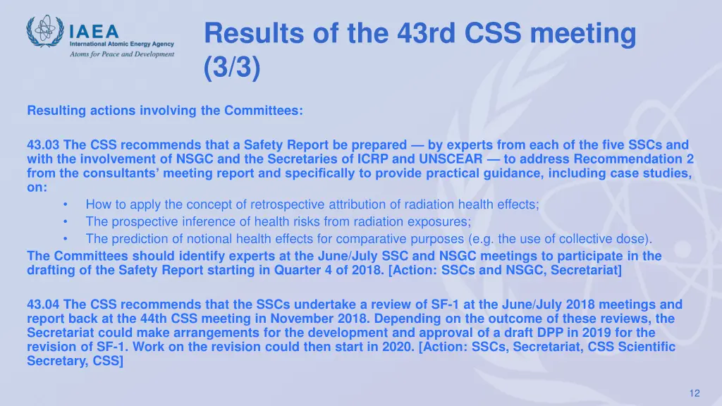 results of the 43rd css meeting 3 3