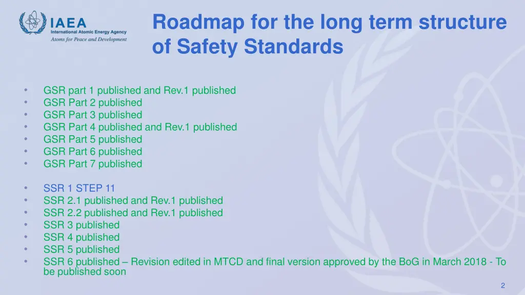 roadmap for the long term structure of safety