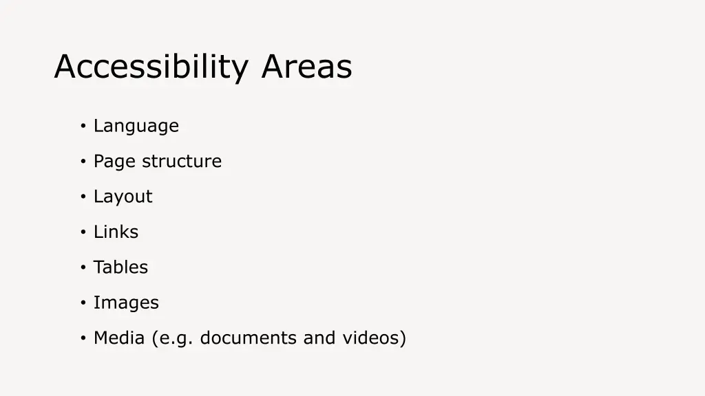 accessibility areas