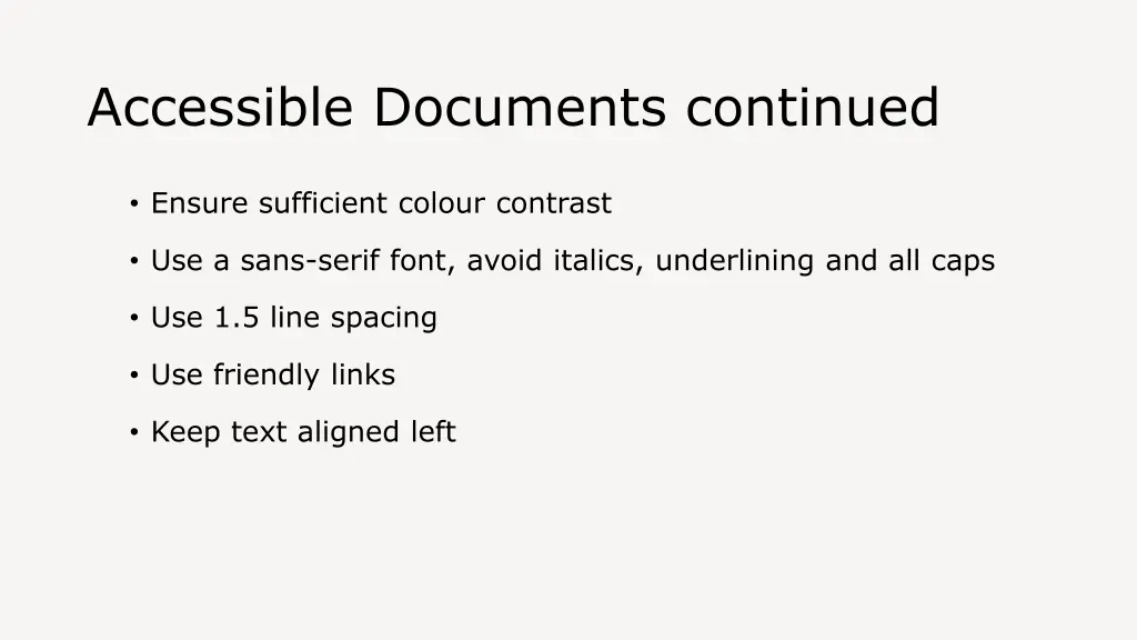 accessible documents continued
