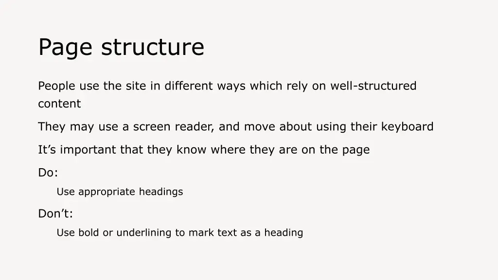 page structure