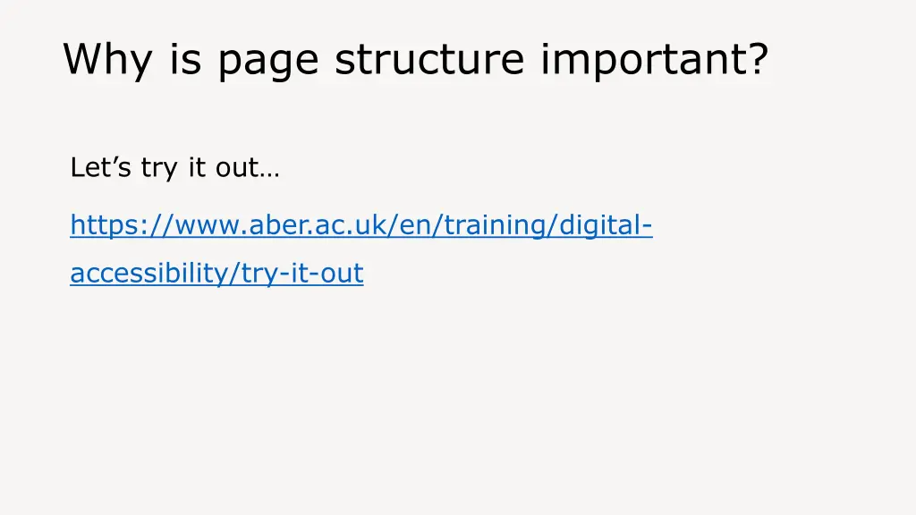 why is page structure important
