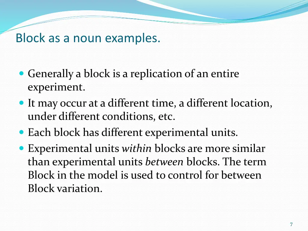 block as a noun examples