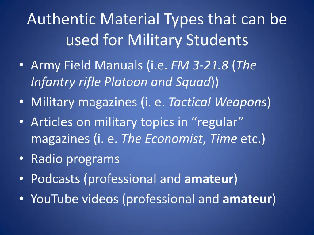 authentic material types that can be used