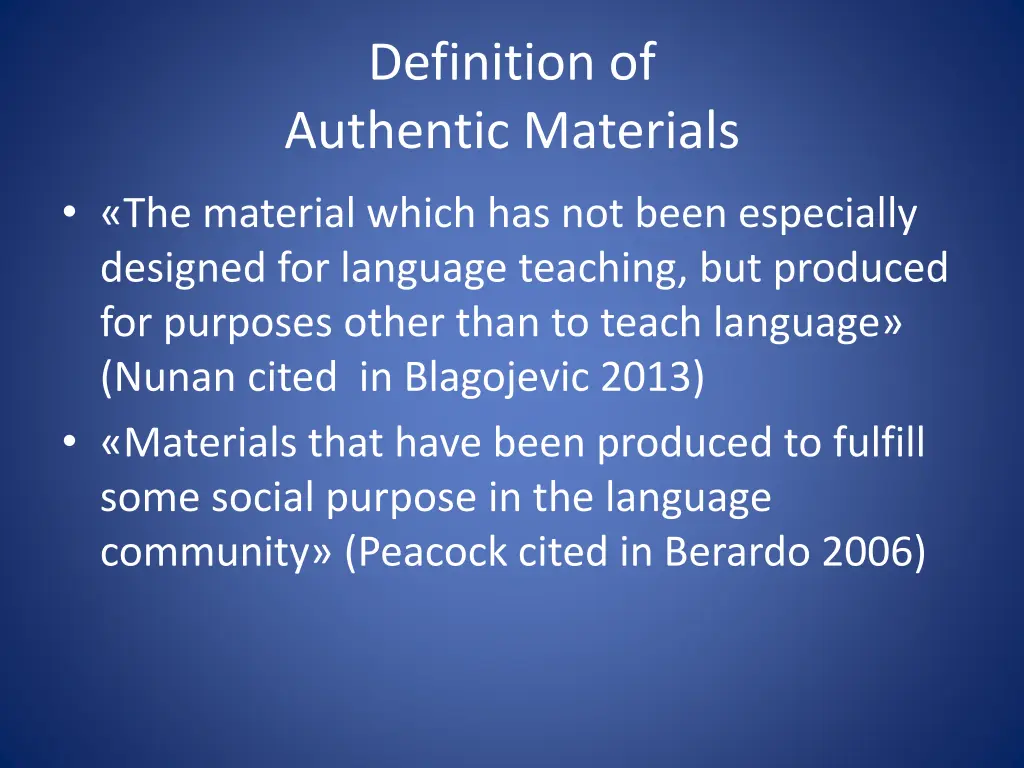 definition of authentic materials