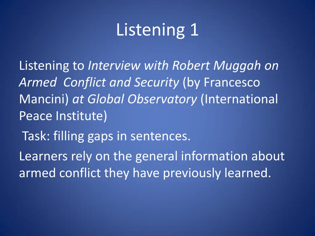 listening 1