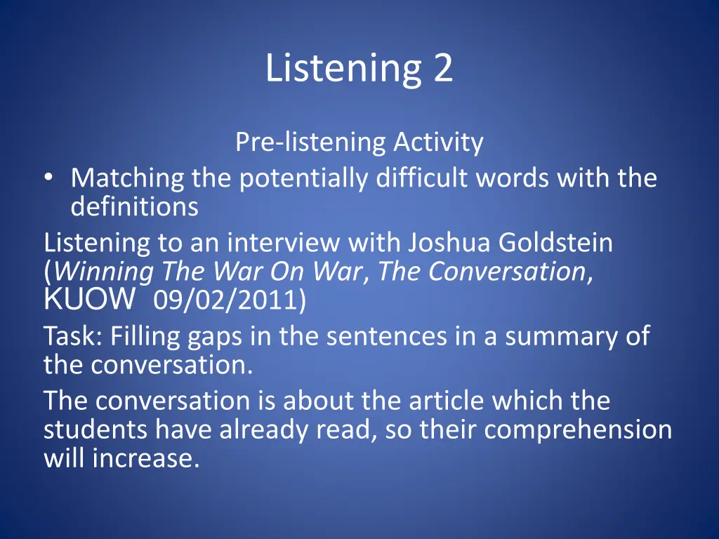 listening 2