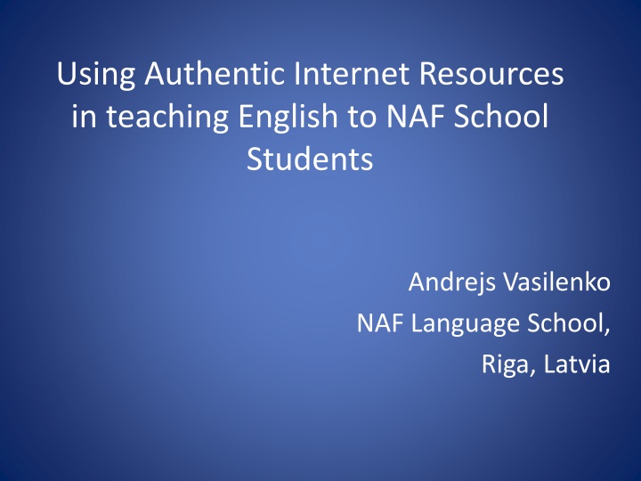 using authentic internet resources in teaching