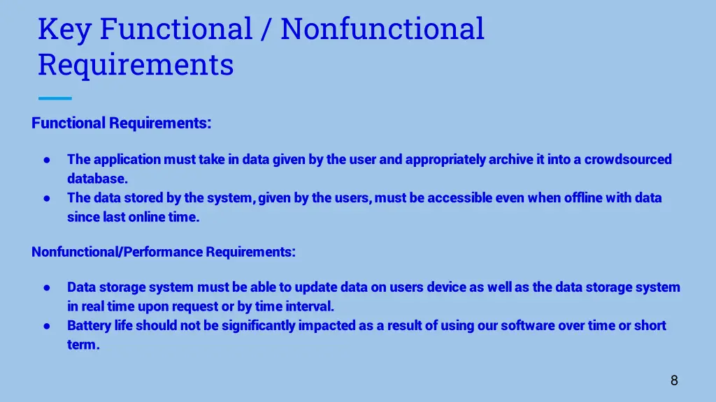 key functional nonfunctional requirements