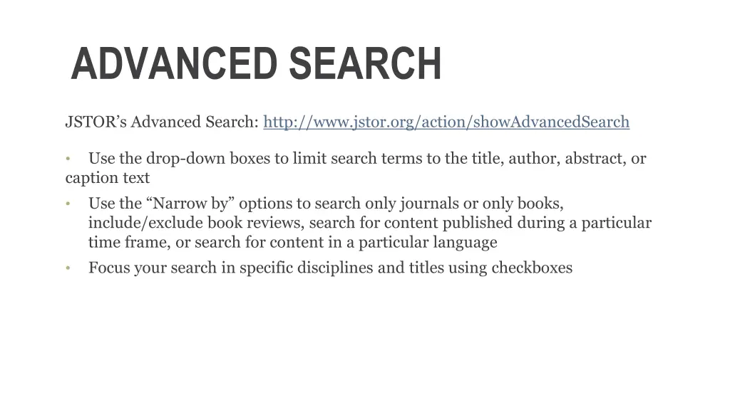 advanced search