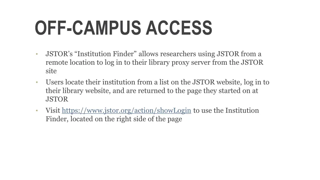 off campus access