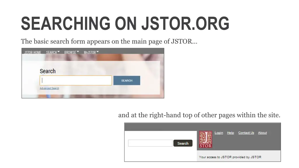 searching on jstor org