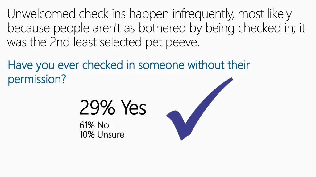 unwelcomed check ins happen infrequently most