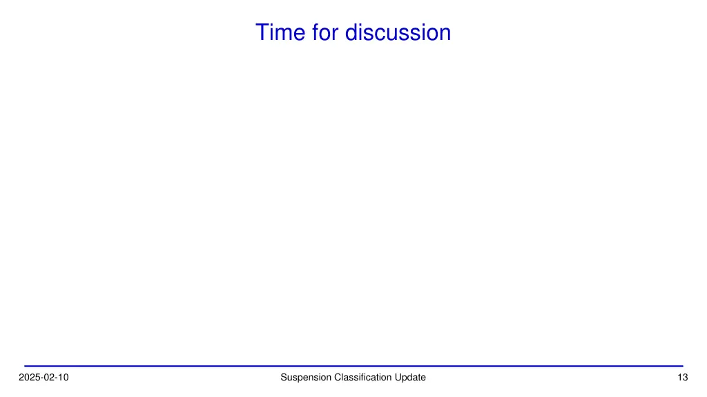 time for discussion
