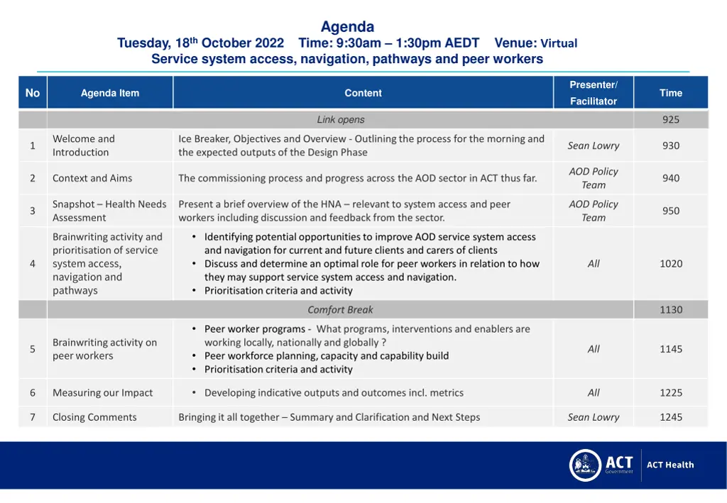 agenda