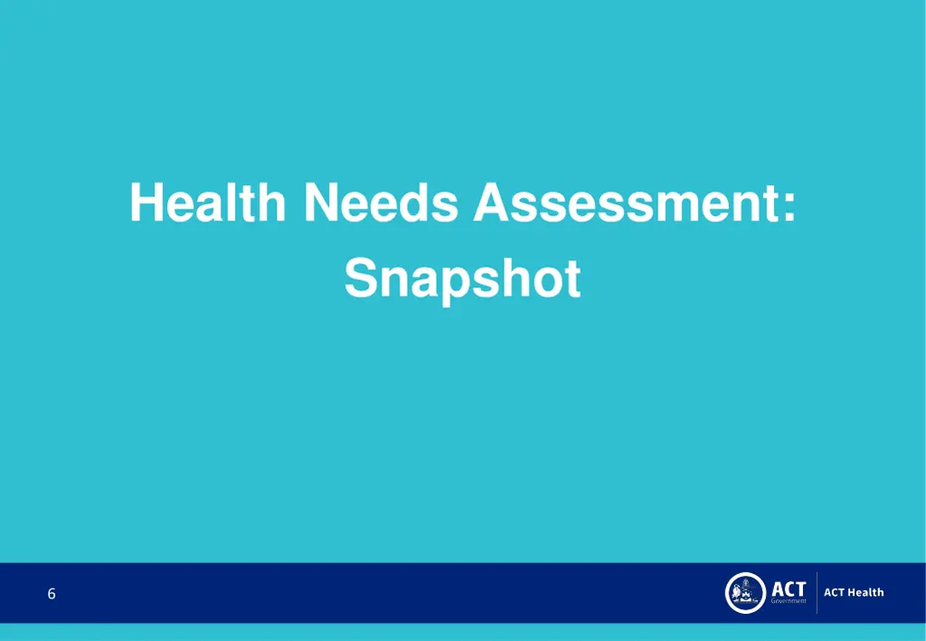 health needs assessment snapshot