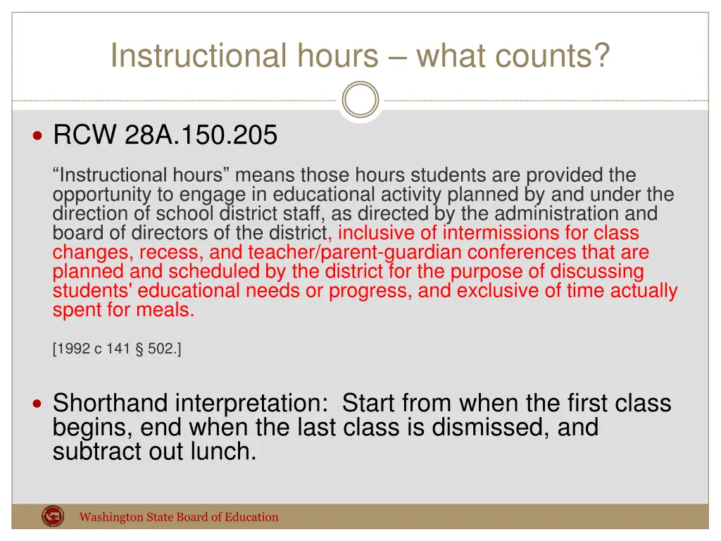 instructional hours what counts