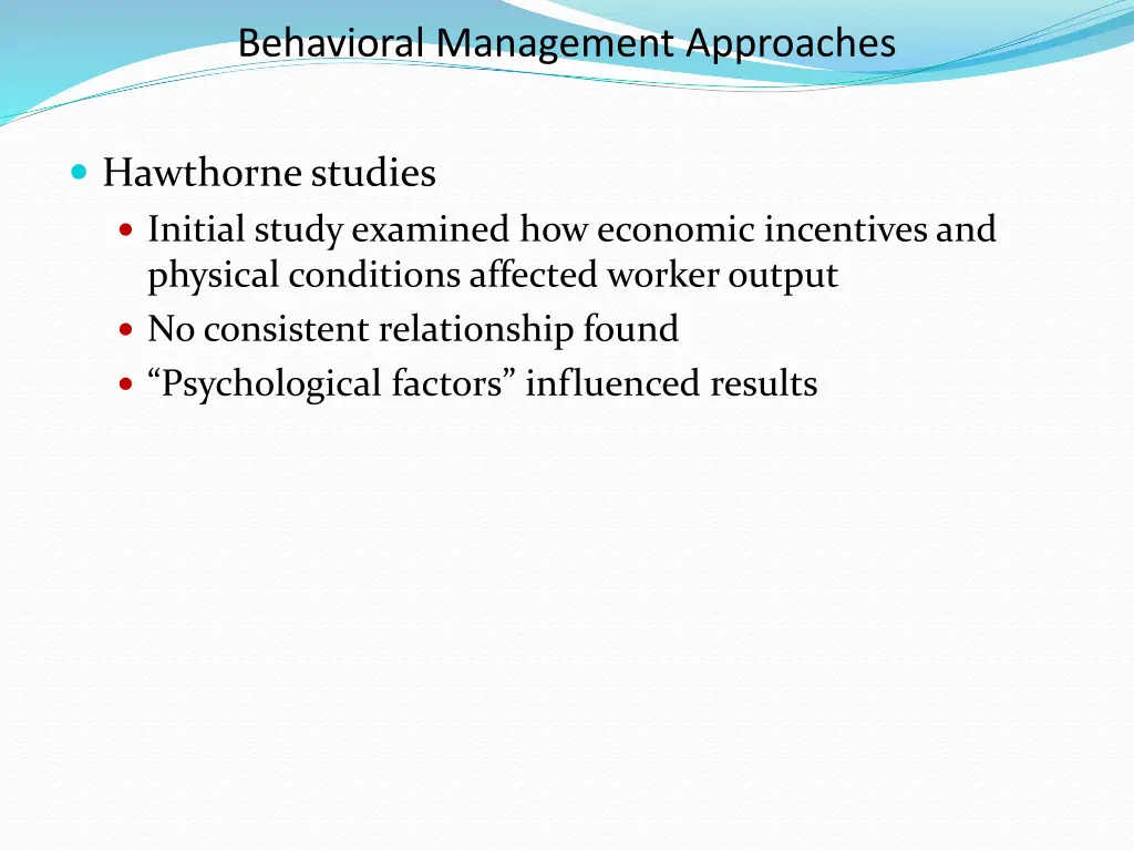 behavioral management approaches 2