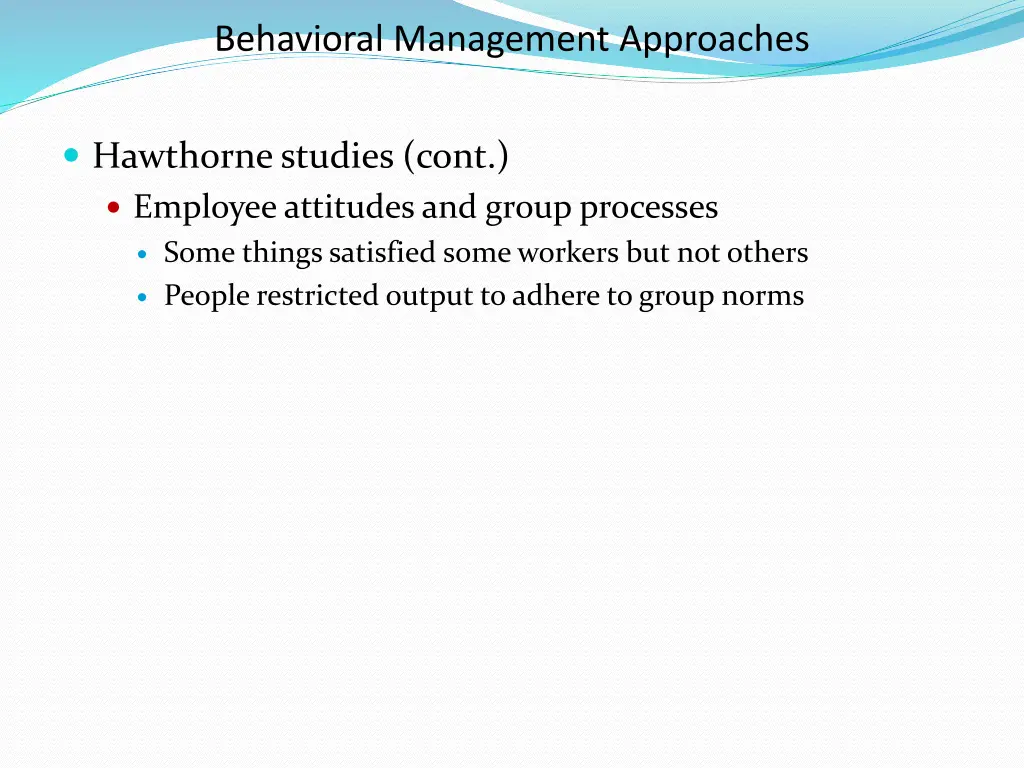 behavioral management approaches 4