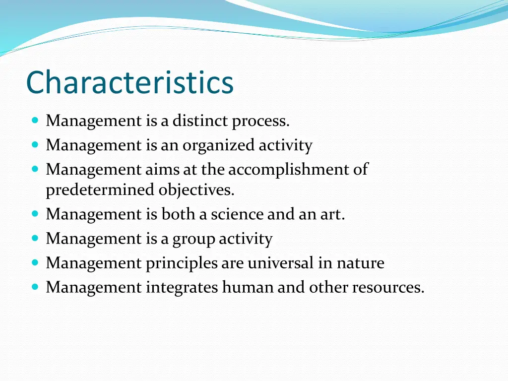 characteristics