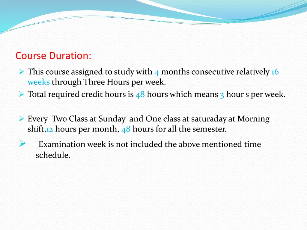 course duration