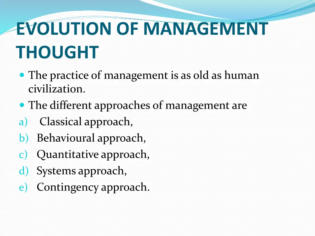 evolution of management thought