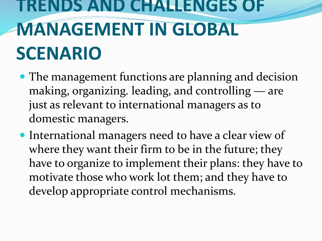 trends and challenges of management in global
