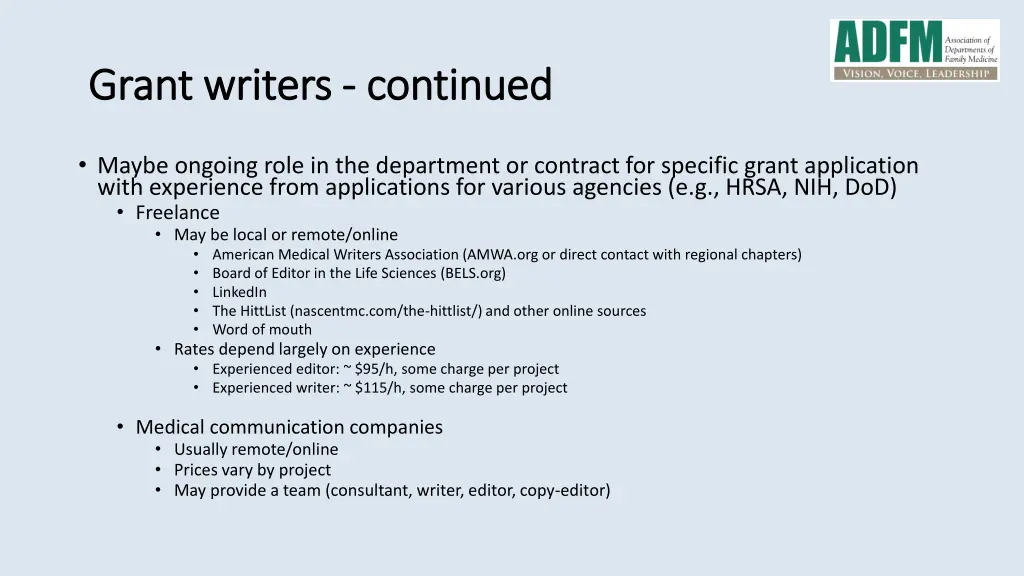 grant writers grant writers continued