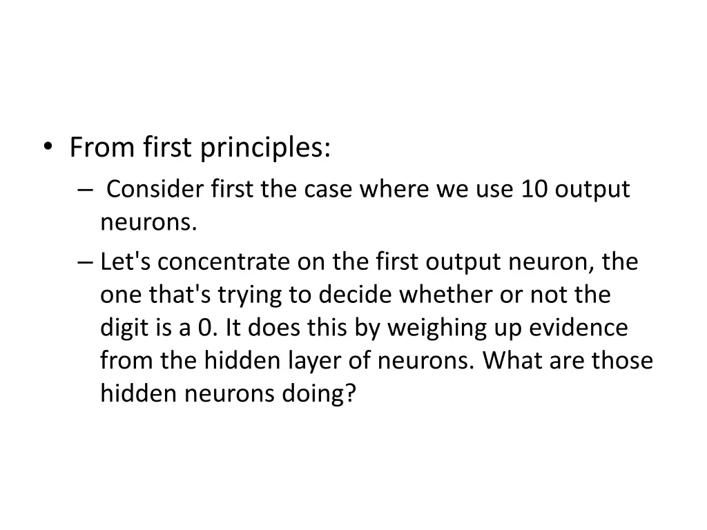 from first principles consider first the case