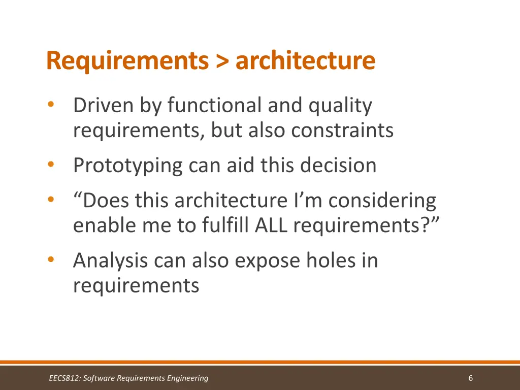 requirements architecture