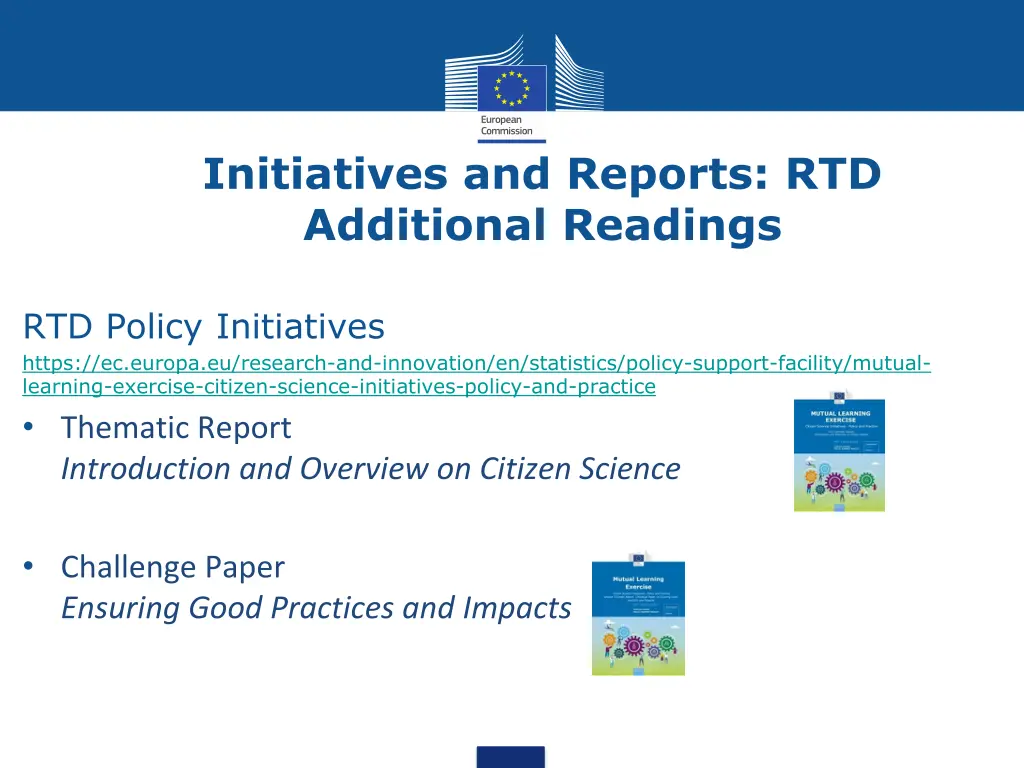 initiatives and reports rtd additional readings