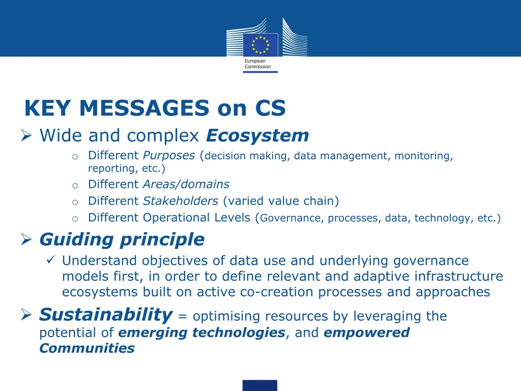key messages on cs wide and complex ecosystem