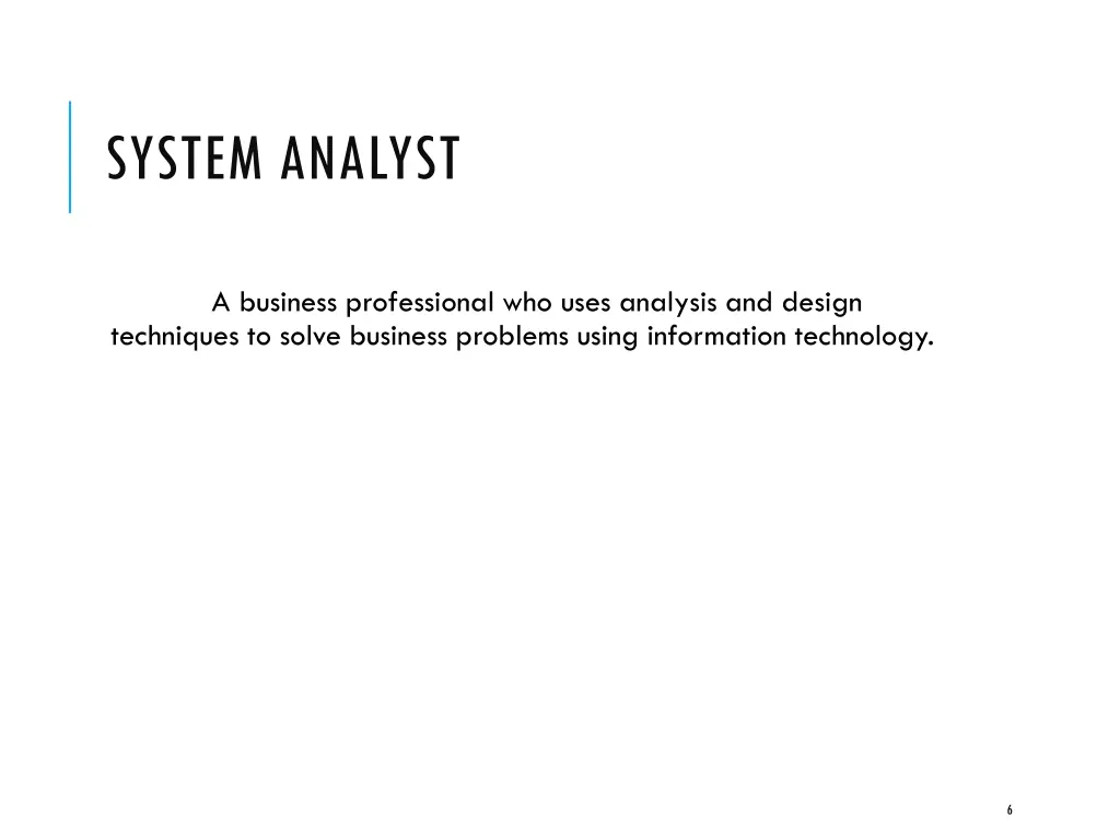 system analyst