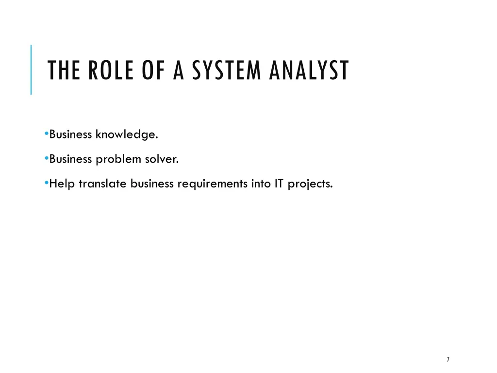 the role of a system analyst
