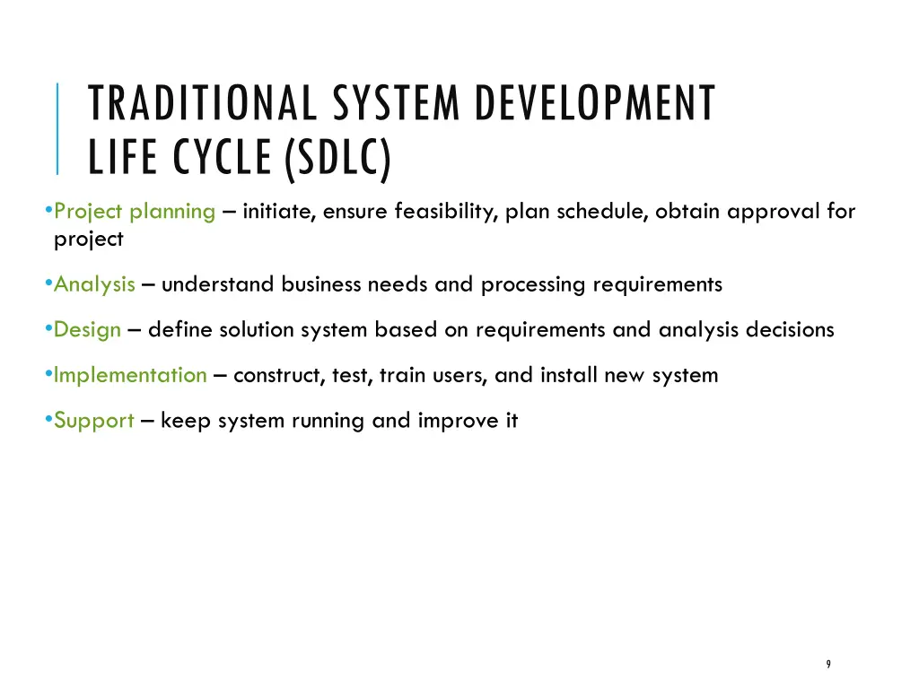 traditional system development life cycle sdlc 1