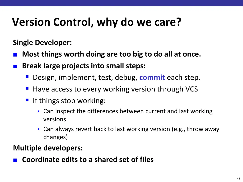 version control why do we care