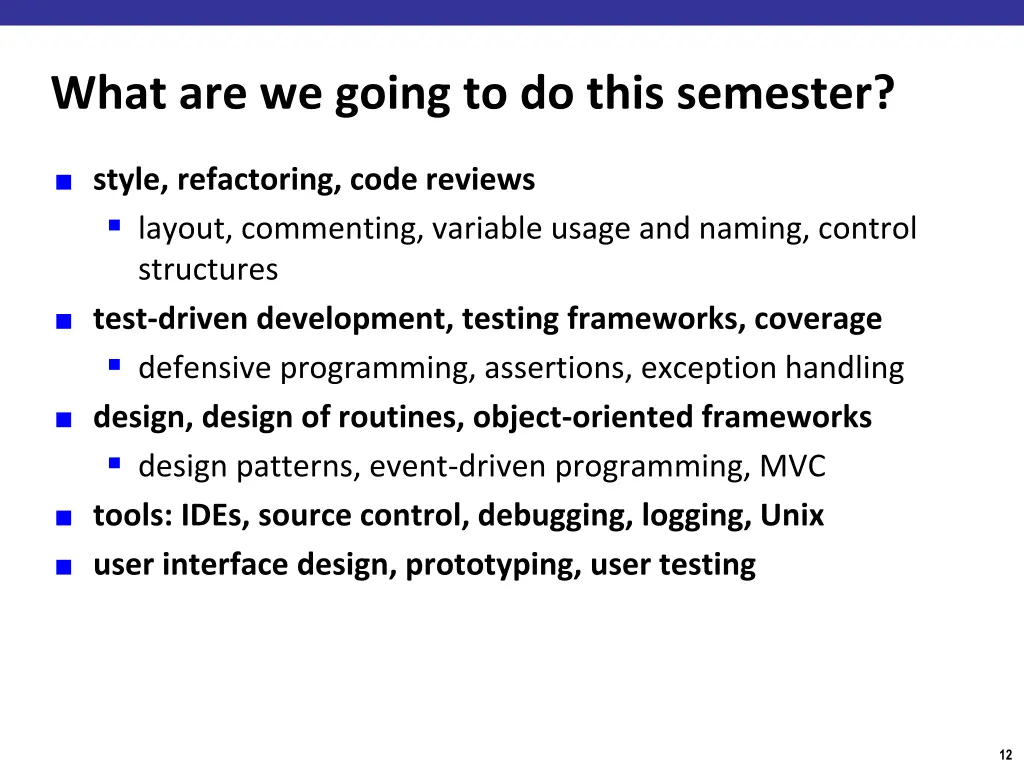 what are we going to do this semester