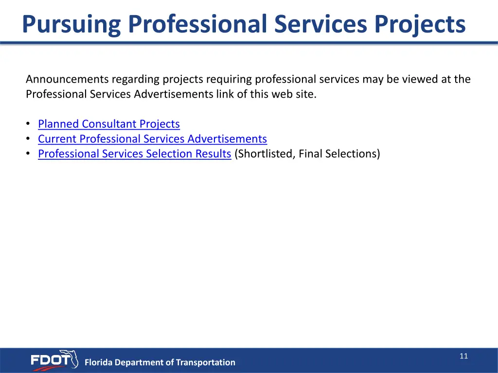 pursuing professional services projects